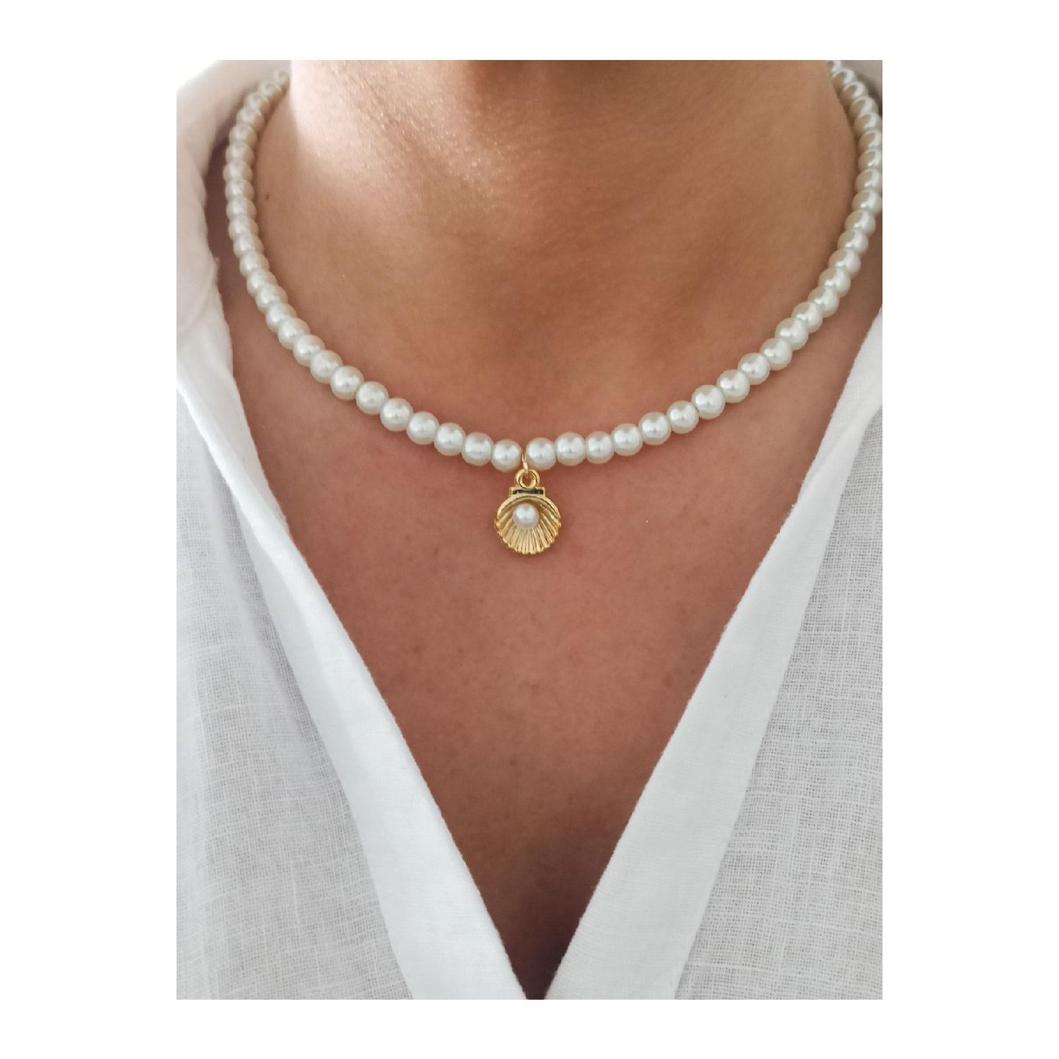 

Glass Inci Necklace вершковий