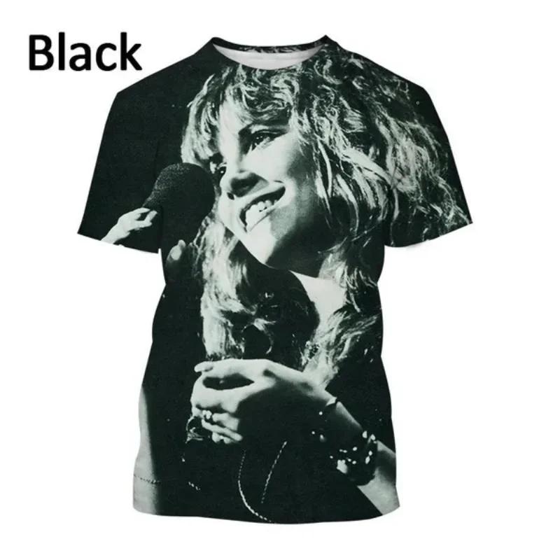 Móda Dámské Oblečení Nový Rock Zpěvačka Stevie Nicks 3D Potisk Tričko Osobnost Hip Hop Street Unisex Oversized Tričko