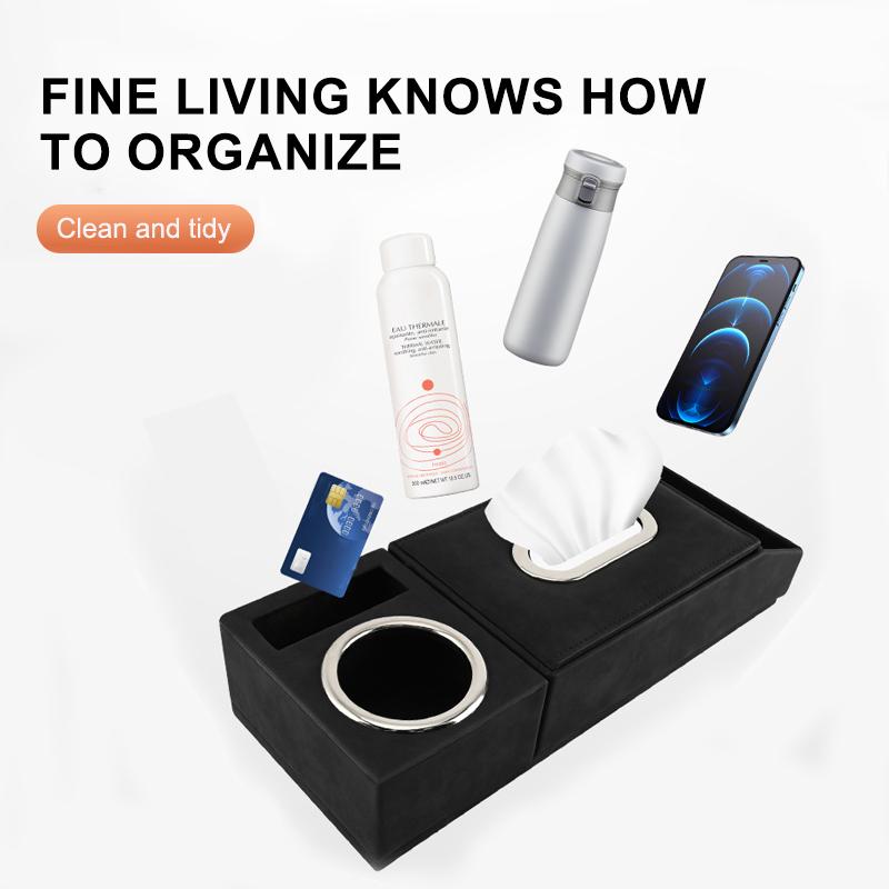 SEAMETAL Car Armrest Mat Height Increase Pad Car Tissue Storage Box Cup Holder Armrest Protect Cushion Elbow Support Arm Cover