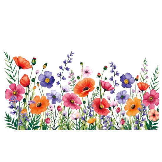 Spring Summer Flower Butterfly Window Cling Colorful Floral Window Sticker Removable Double-Sided Static Decals for Home Office Classroom Decor
