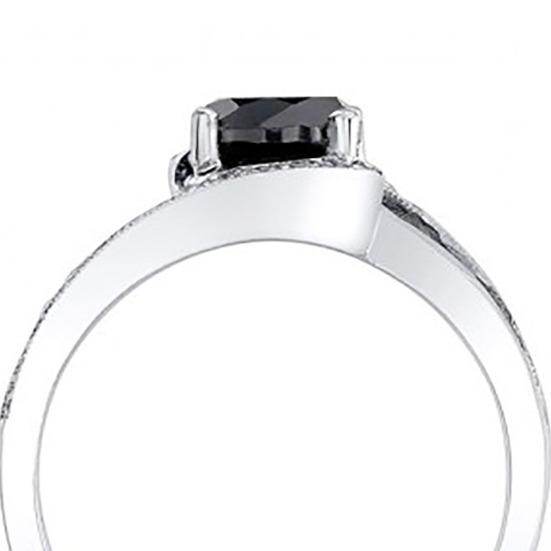 Finger Ring Geometric Black Cubic Zirconia Jewelry Appearance Exquisite Finger Ring for Wedding