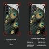 Peacock Feather Pattern Tempered Glass Phone Case Suitable for Samsung Galaxy S26 S25 S24 S22 S21 S20 FE/Ultra/Plus Dustproof