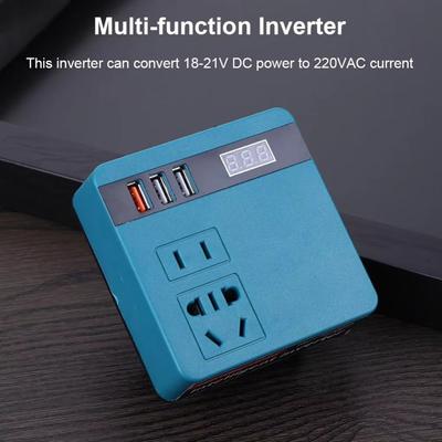 120W Lithium Battery Inverter DC 21V To 220V High Power Power Converter Transformer 3 USB Ports Multifunction for Makita