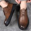 Lightweight Lace Up Round Toe Men's Leather Shoes Retro Adults Fashion 2026 Classic Original Social Comfortable Male Casual Shoe