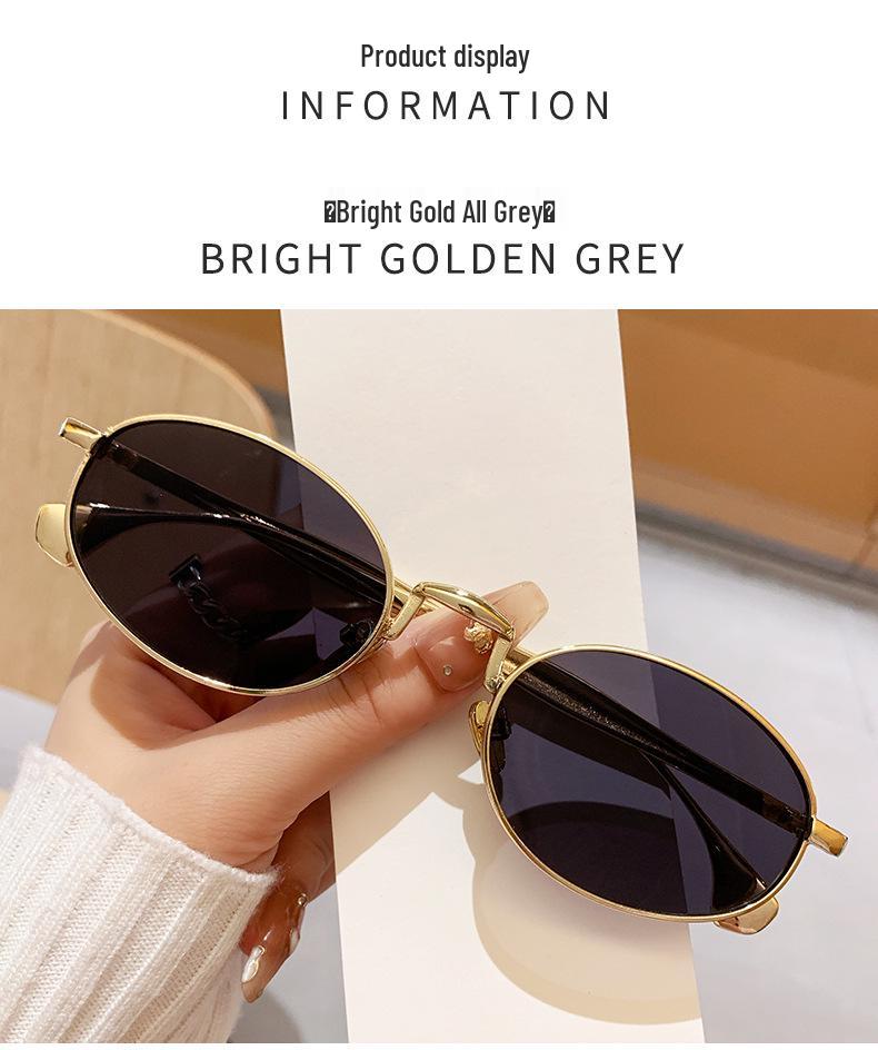 2025 Trendy Oval Metal Sunglasses with Personalized Versatile Design for Outdoor Street Style and Driving