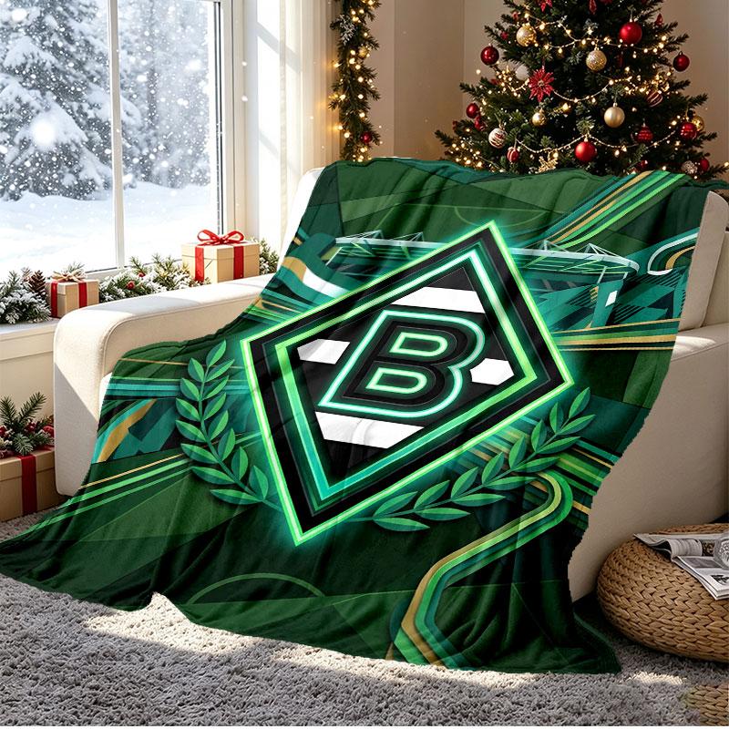 Borussia Mönchengladbach Mønster Tæppe til Boligindretning, Seng, Sofa, Bilrejse, Camping, Velegnet til Alle Årstider, Fødselsdag Julegave