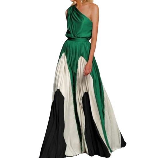 

1 комплект банкетного платья контрастного цвета дышащее длиной до пола с большим подолом вечернее платье одежда для выпускного бала L