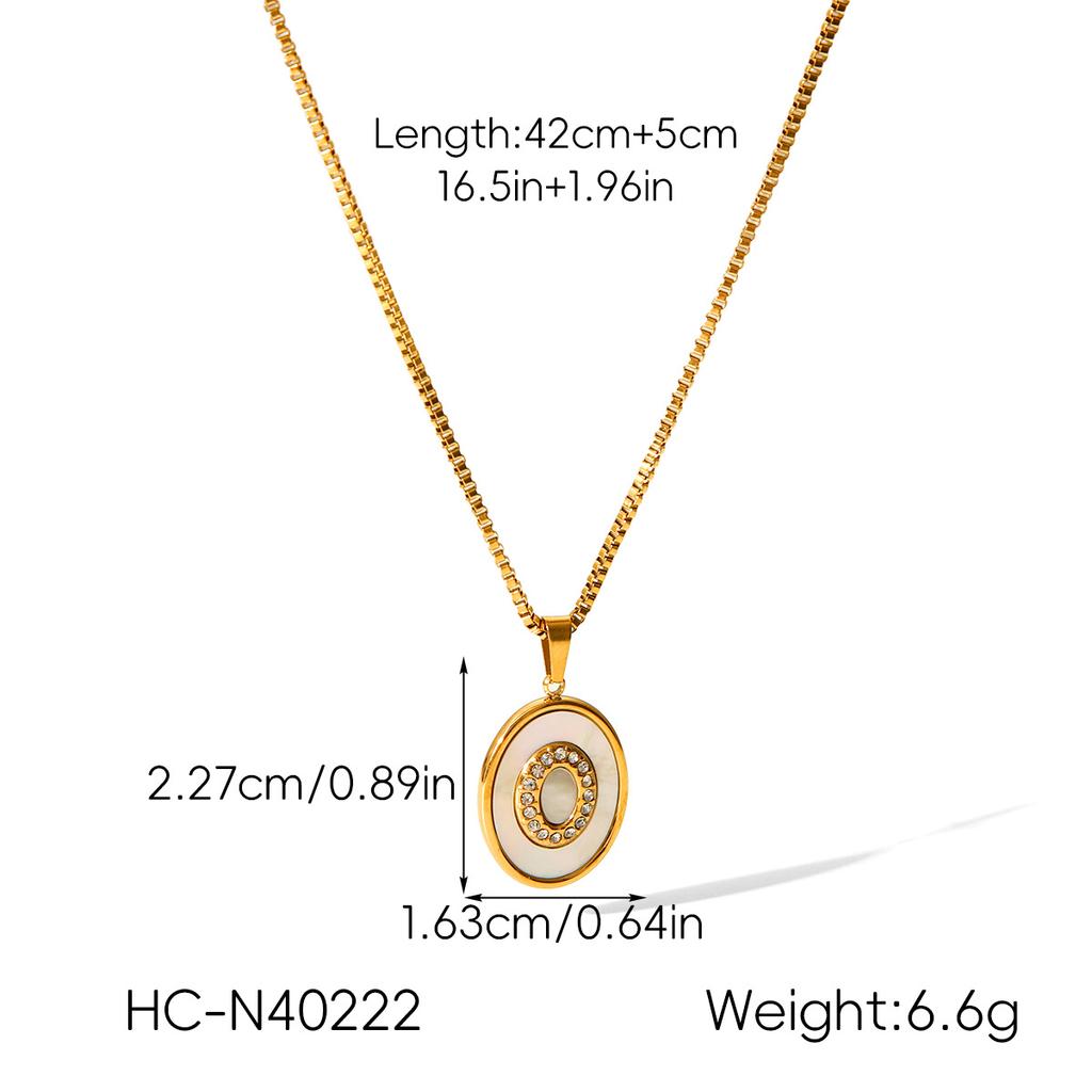 Stainless Steel Sun Heart Pendant Necklace with Diamond Inlay, White Shell Titanium Steel Necklace, Light Luxury Niche Jewelry