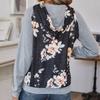 Casual comfort and versatility Spring and Autumn Women's Long Sleeve Patchwork Hooded Sweatshirt