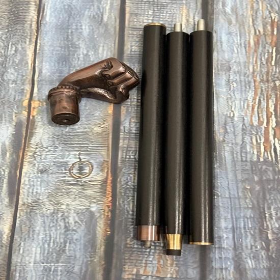 91,44 cm Gehstock aus Messing, Premium-Qualität, Stil mit Schlagkopfgriff, handgefertigt, Holzstock