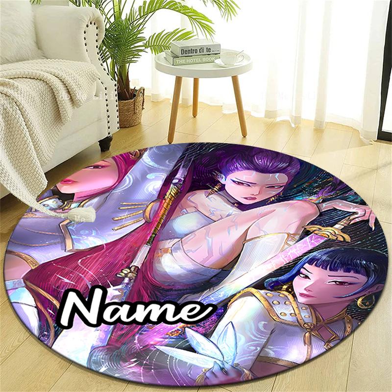 Personalized K-KPop Demon Hunters Round Chair Office Rug - Perfect for Mat, Office Chair & More - Ideal Gift for Birthdays and Holidays