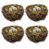 4Pcs 4.7" Birds Nest Artificial Bird Nest Decor House Decoration Birds Nest Fern  Party