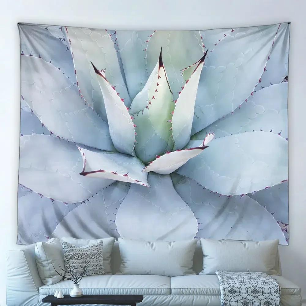 Cactus Plant Wall Tapestry, Desert Nature & Green Succulent Art, Boho Home Decor For Living Room & Bedroom