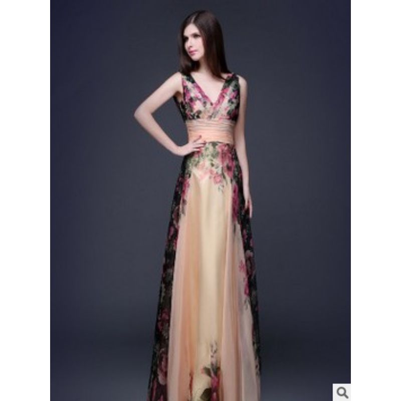 

Fashion Style Wedding Party Summer Fashion Sexy Elegant Graceful Double Shoulder Flower Dress Long Dress Evening Dress for Women Flower color XXL