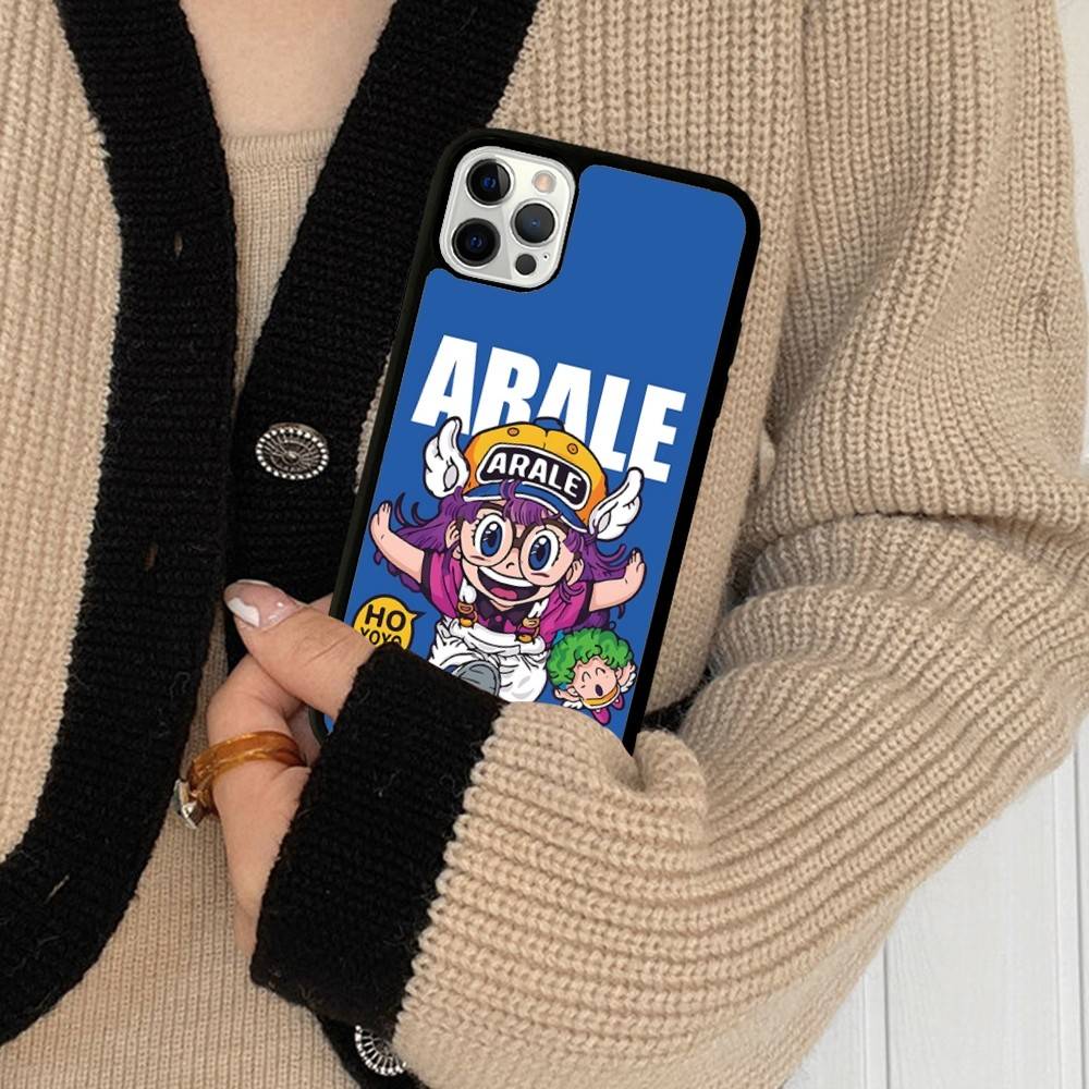 Cartoon Dr Slump PC+TPU Shockproof Protective Phone Case For IPhone17 14 15 16 Pro Max 13 12 11 17 Air