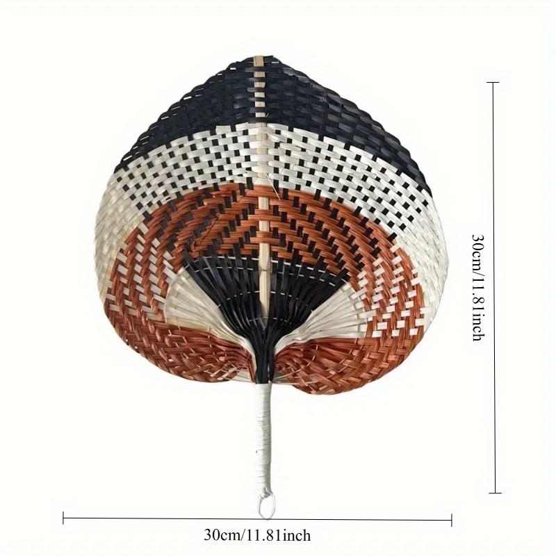 1pc Bamboo Woven Hand-woven Fan Summer Fan Literary Cooling Fan Creative Hand-cranked Fan Home Room Living Room Office Decor
