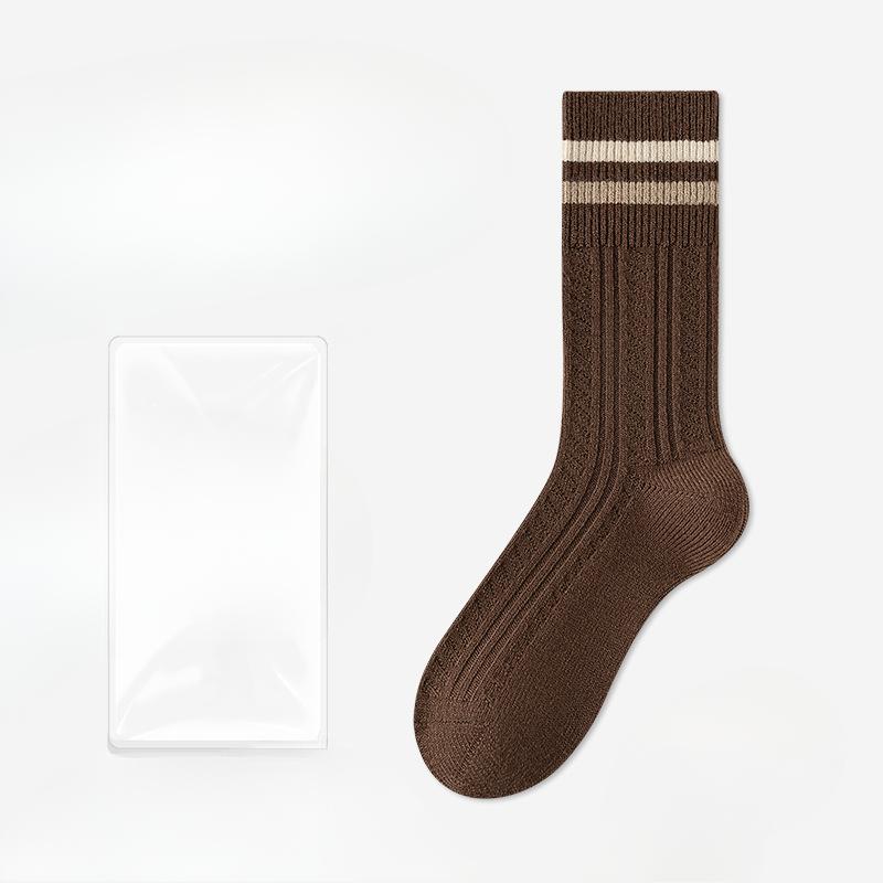 

Женские осенне-зимние новые толстые теплые однотонные универсальные шерстяные носки-трубы 1 pair коричневый