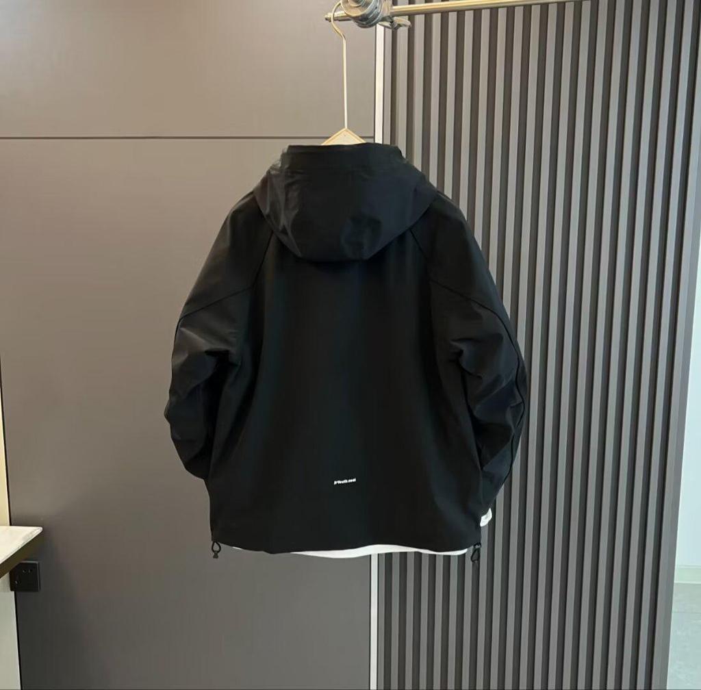 Men's Cotton-Padded Windbreaker: Hooded, Solid Color, Casual Loose-Fit Jacket for Autumn/Winter