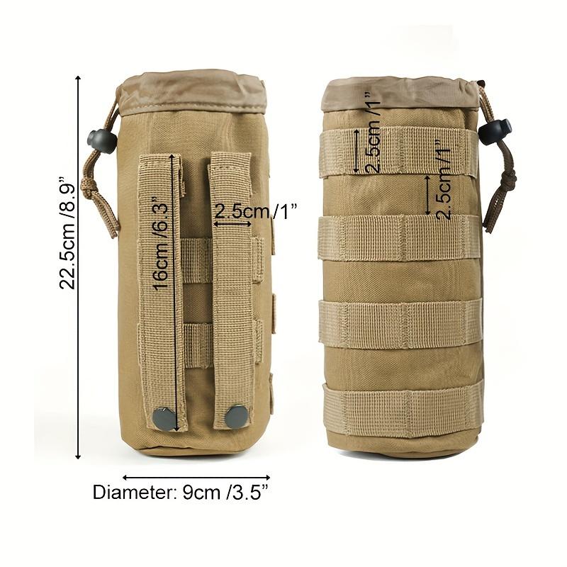 Porte-gourde Tactique En Nylon Oxford 10x23cm – Sangle Réglable, Fond Fileté – Pour Ceinture, Sac à Dos, Vélo Ou Mur – Pour Randonnée, Camping, Escalade