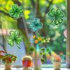 Laser Colorful Lucky Four-leaf Clover Decorative Glass Anti-static Window Stickers