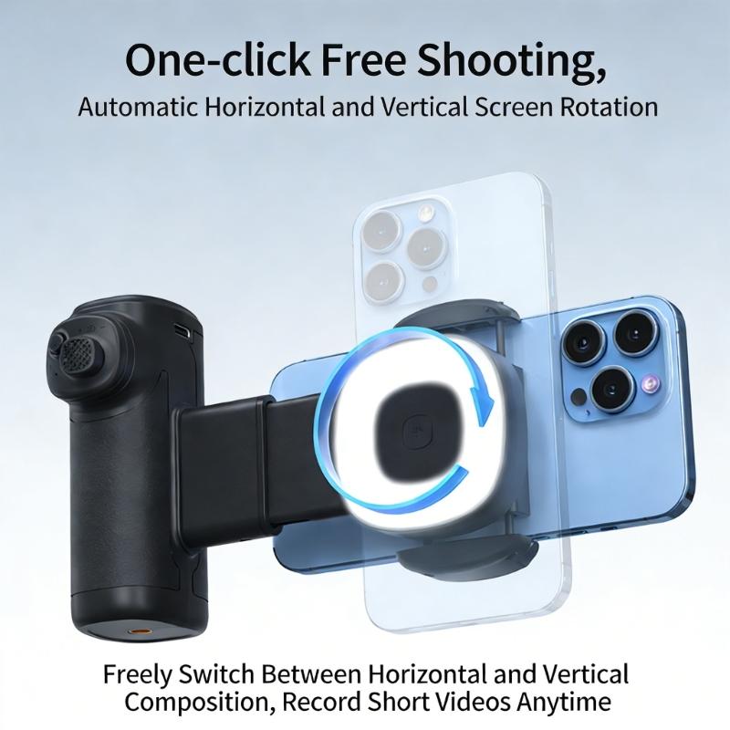 Wireless Shoot Photo Stick Stand Picture Helper With Rotatable Phone Holder And Rechargeable LED Light For Simple Use