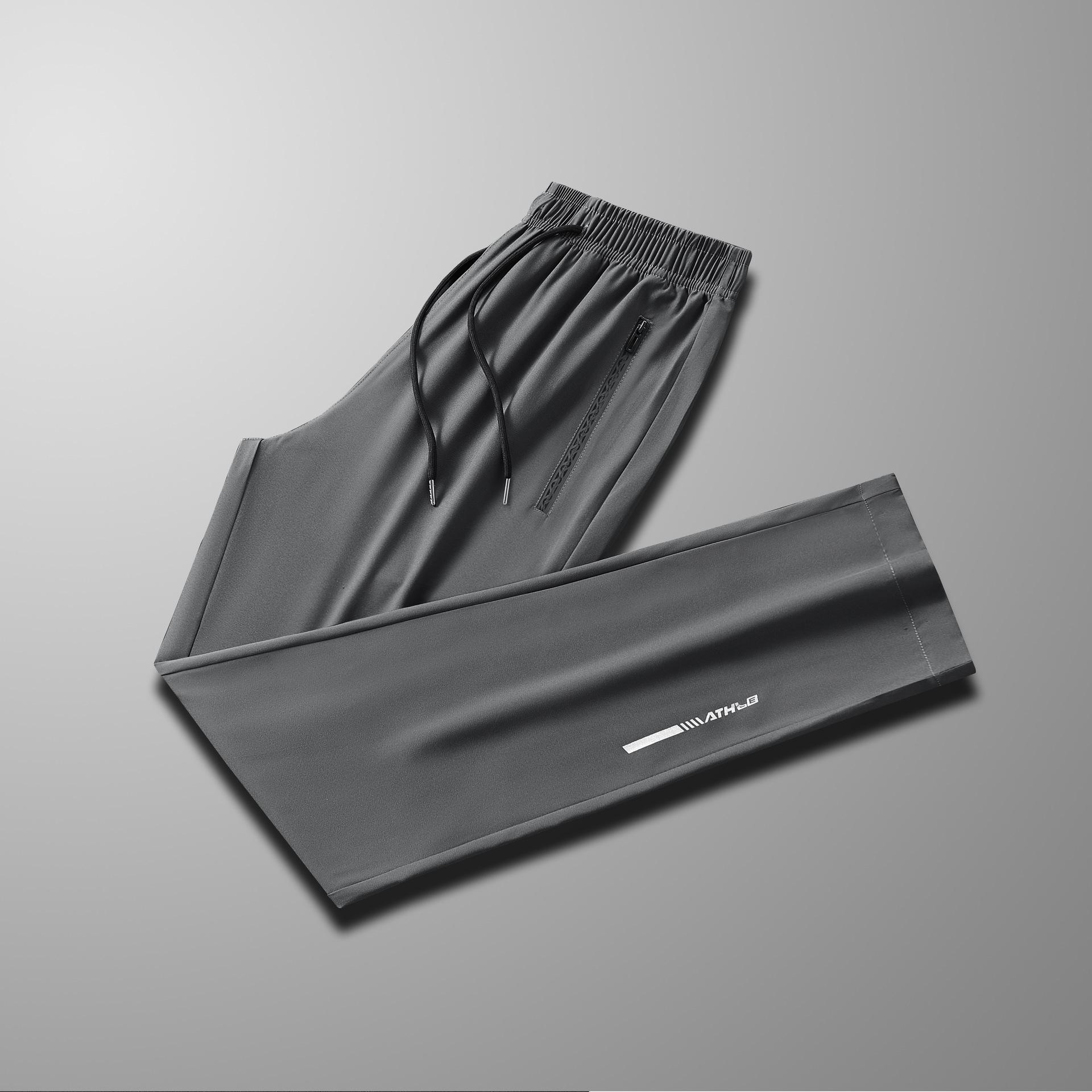 

Мужские повседневные брюки Лето Новое выражение Мода Свободные повседневные брюки Ледовые беговые повседневные брюки. 8XL серый