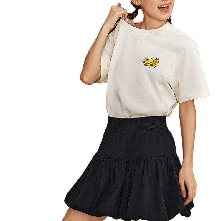 Skechers Fashionable Versatile Sports Short Sleeve T-Shirt Unisex Tops Pure-White L225U056-01SV