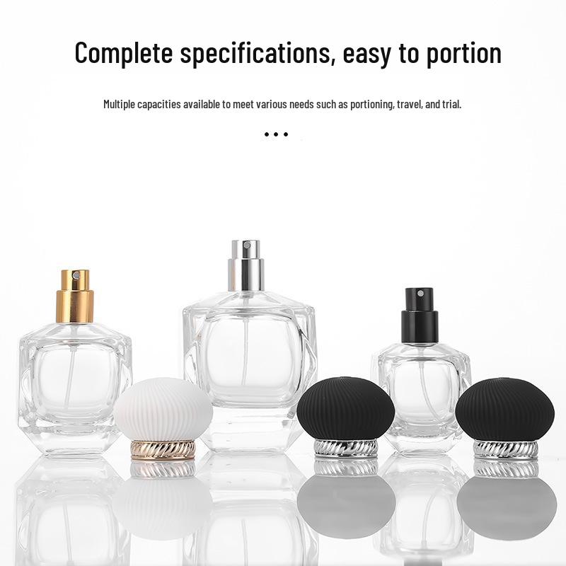 Transparent Glass Perfume Spray Bottle with Cap and Nozzle