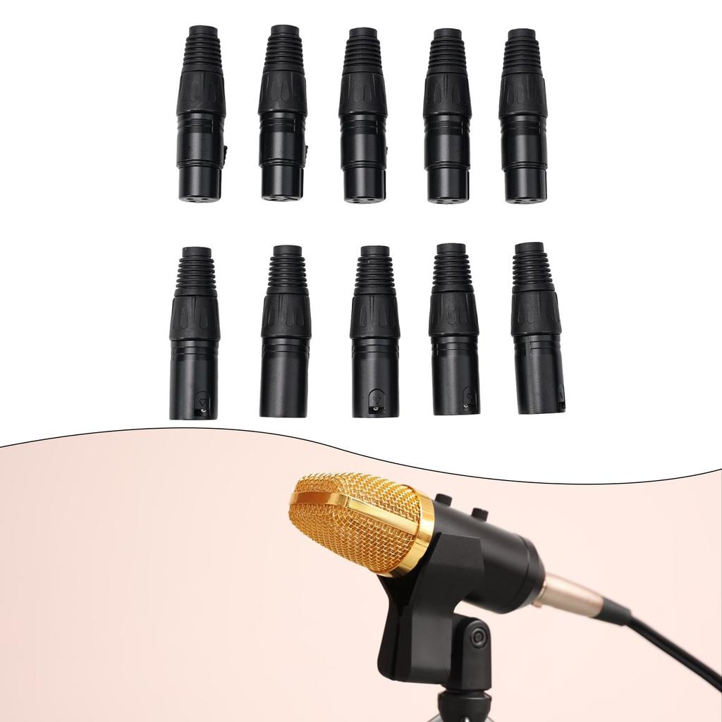 5Pair XLR DMX 3 Pin Male & Female MIC Snake Plug Audio Microphone Cable Connector