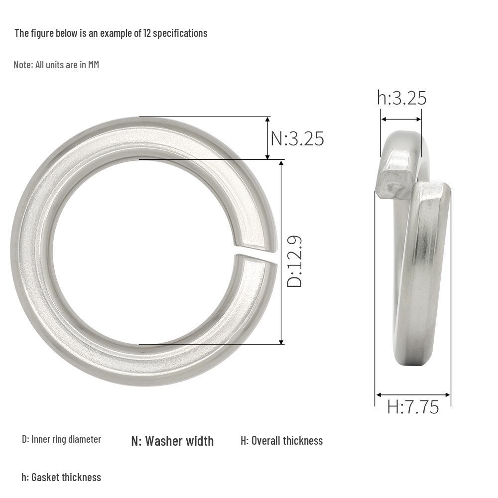 High-Strength 304 Stainless Steel Anti-Corrosion Rust-Proof Spring Washer