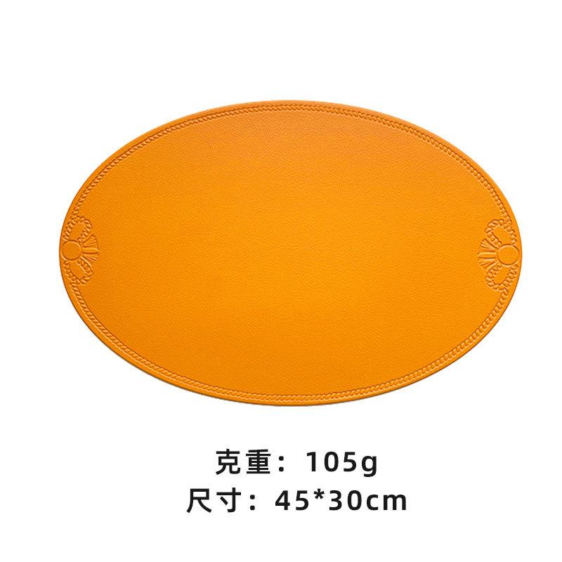 Leather Placemat Ins Wind Retro Dining Table Mat European Creative Thermal Insulation Mat Nordic Waterproof and Oil-proof Western Dining Mat