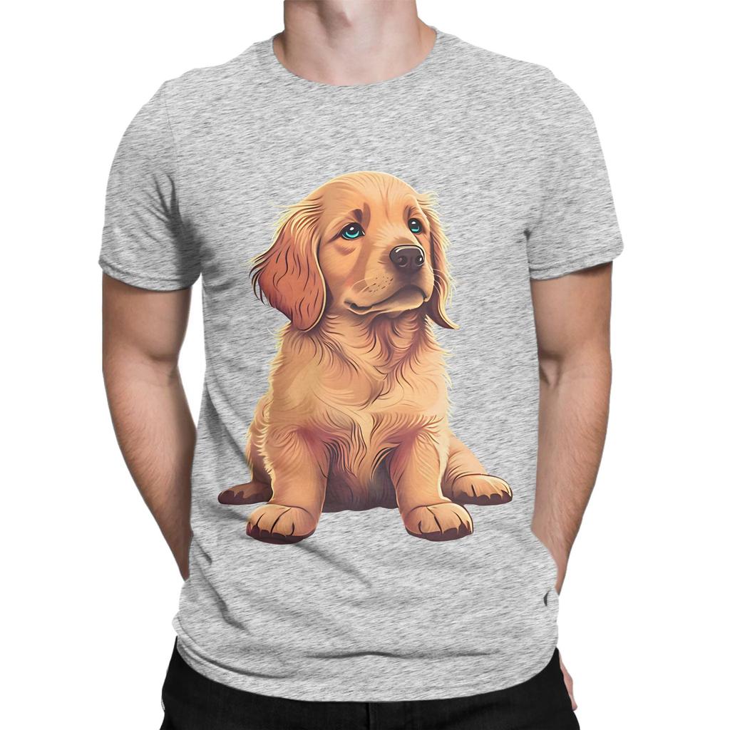 Cute Golden Retriever Graphic 100 Cotton TShirt Gloden Retirever Tops Tees For Unisex