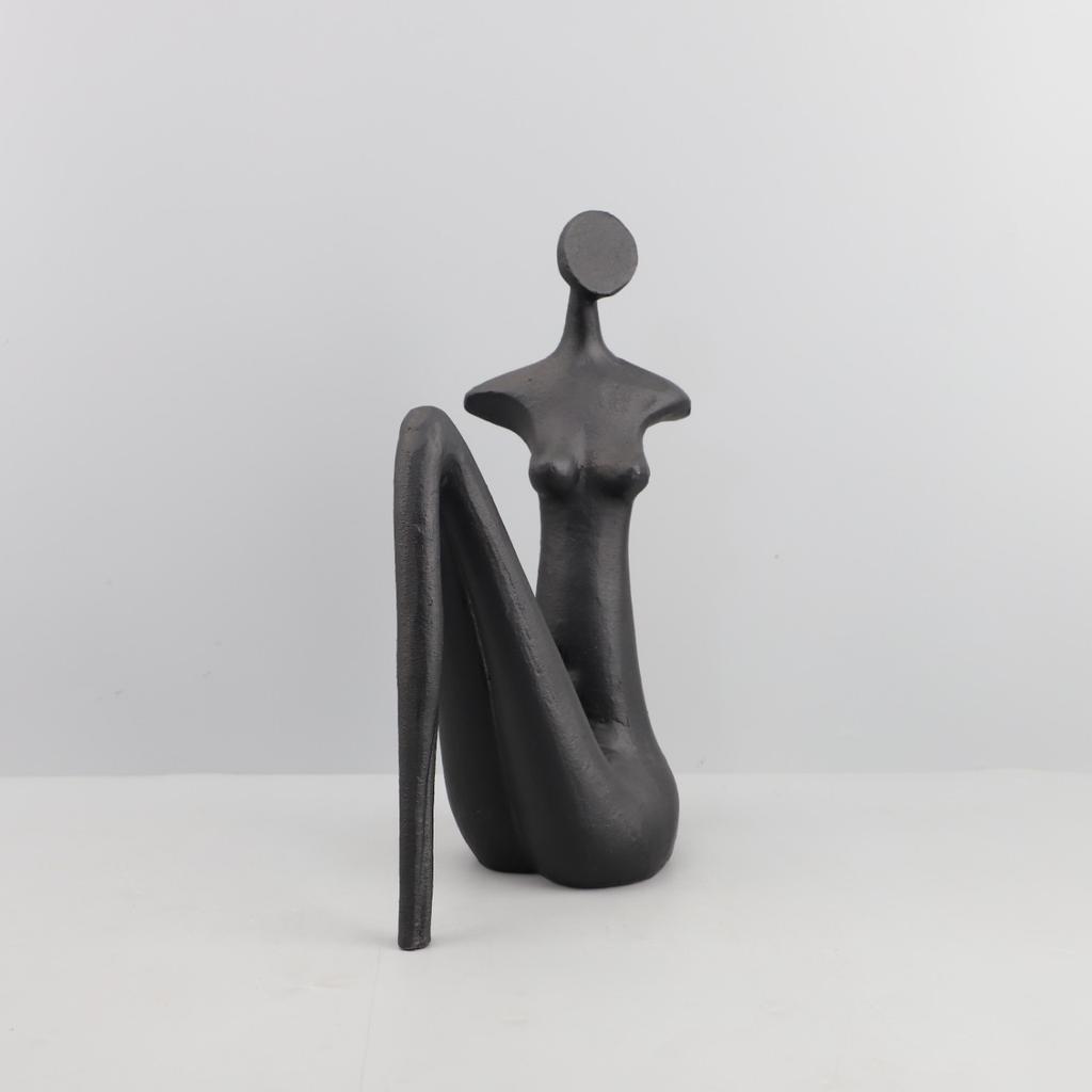 Cast Iron Figure Abstract People Sculpture Modern Art