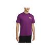 Casual Letter Print Round Neck Short Sleeve T-Shirt Men Tops Purple FZ5386-503