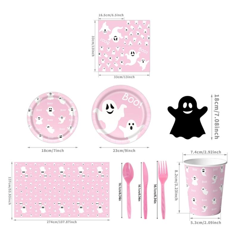 Dessert Table Paper Tableware Set with Plates Cups Napkins for Family Gathering Classroom Use and Meal Service