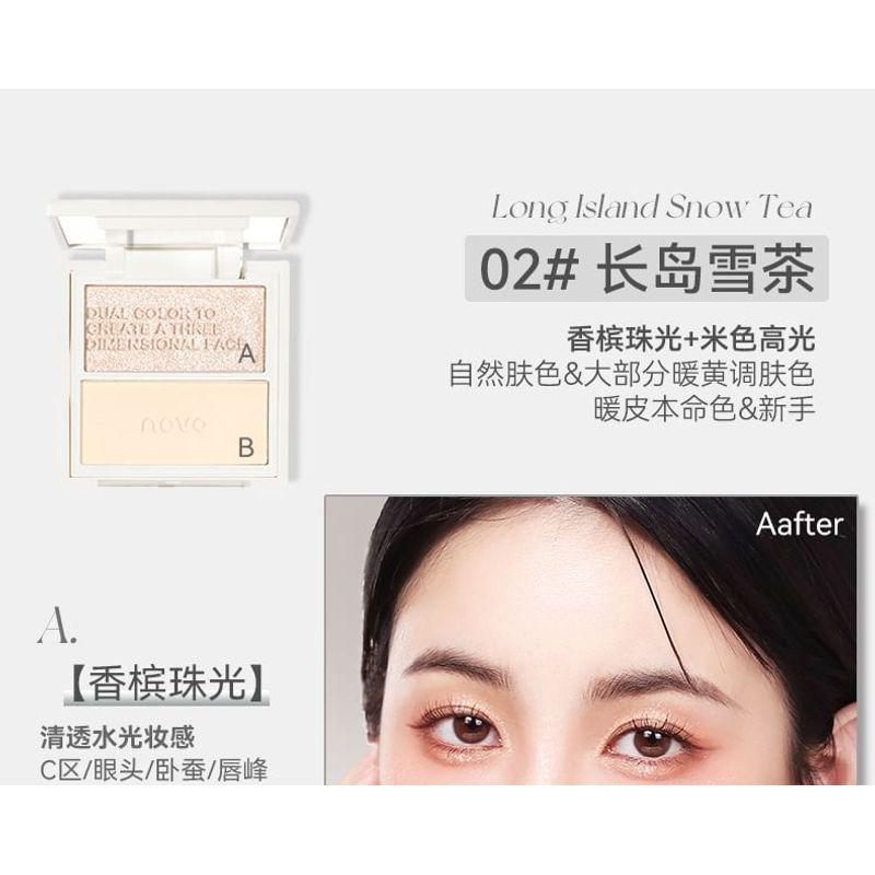 NOVO - Shimmer Dual-Tone Highlighter Palette - 3 Types