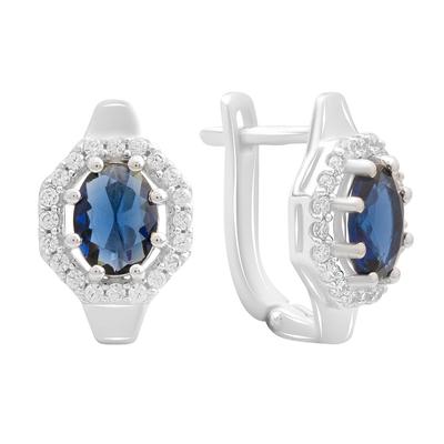 Silver Earrings with Nano Sapphire (2191780)