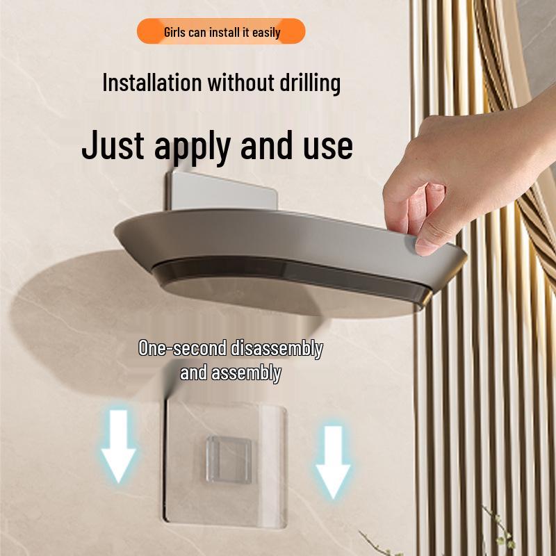 Wall-Mounted Space Aluminum Soap Holder with Drip Tray – Detachable, Washable, and No Water Accumulation