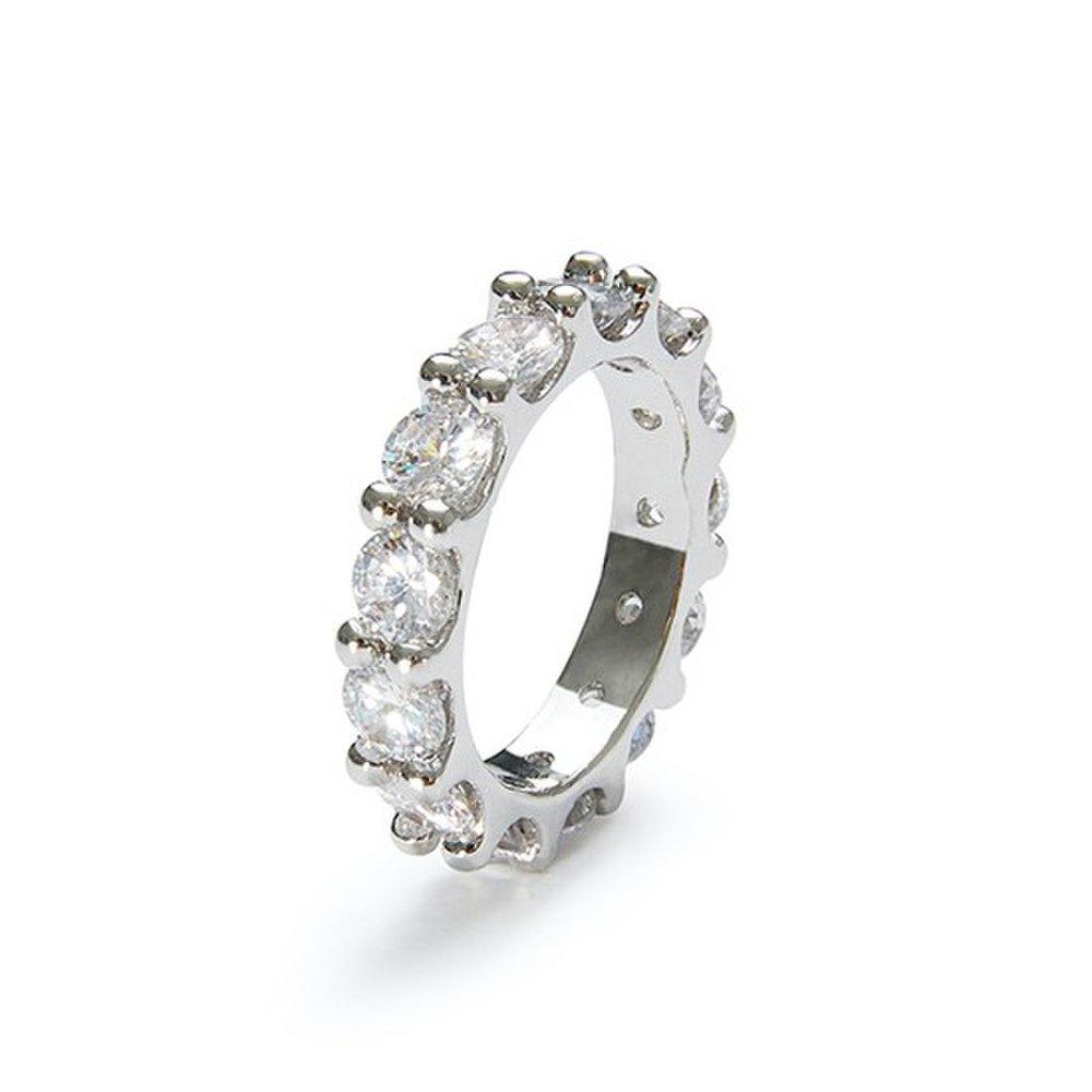 4mm Prong Setting Tennis Ring Silver