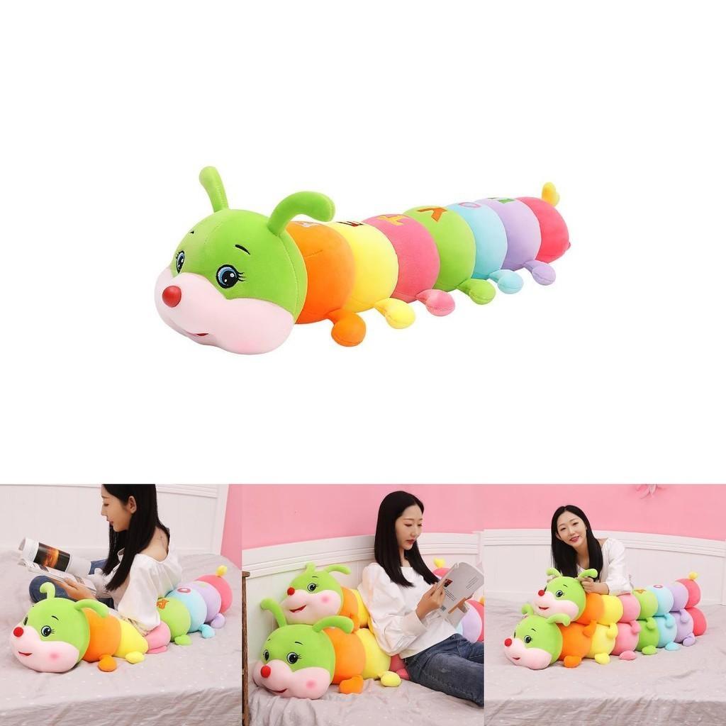 Giant Soft Caterpillar Sleeping Pillow Plush Toy For Kids In Colorful Multicolor Design