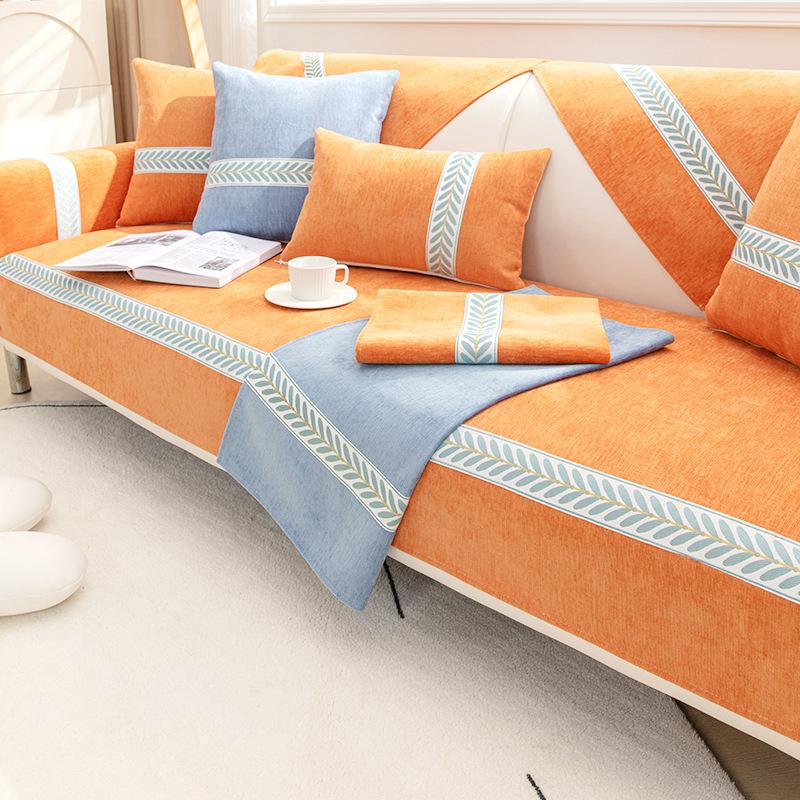 

Свежая подушка для дивана из синели, универсальный нескользящий чехол для дивана Four Seasons, простая упаковка, простой чехол для подушки, полотенце 70*70cm