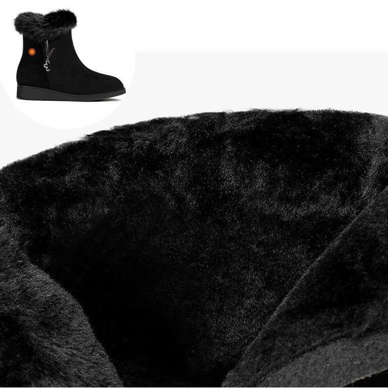 Damen Ballerinas Schuhe Plateau Pelz Crysta Stiefeletten Winter Trend Warm Kurz Plus Baumwolle Goth Schneestiefel