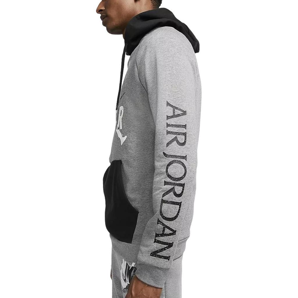 Nike Harf Baskılı Kapüşonlu Amerikan Sweatshirt Raglan Sweatshirt Erkek sweatshirt Gri CK2852-092