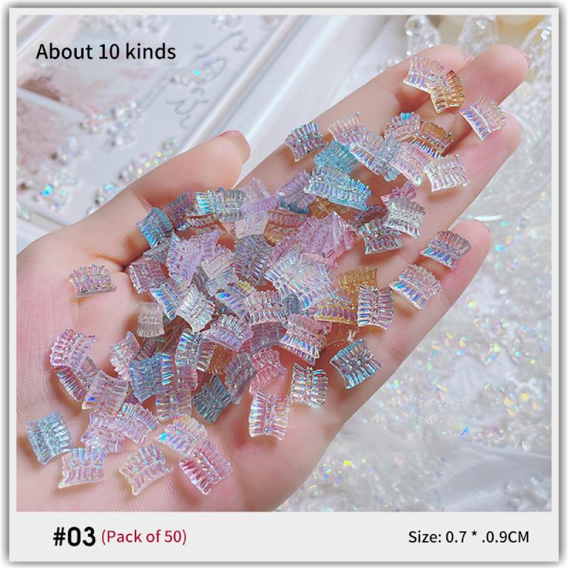 

Украшения для ногтей в виде ленты Aurora, 3D, красивый лед, прозрачный, конфетного цвета, бант, украшение для ногтей, аксессуары для ногтей своими руками 50pcs