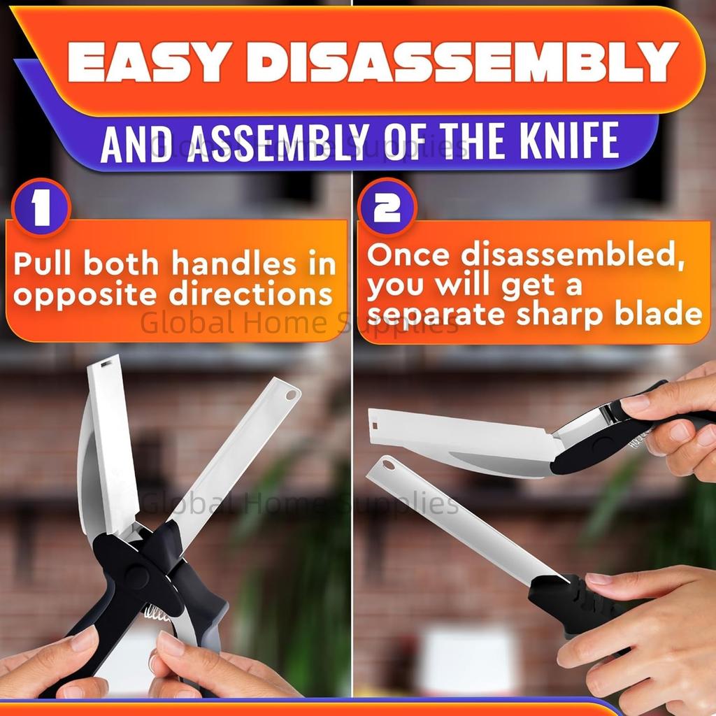 Food Scissors with Cutting Board and Vegetable Knife Food Cutters Chopper Scissor with Cutting Board Attached for Fruit Salad