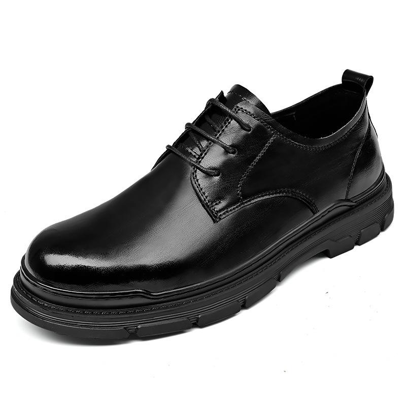 Spring and summer new large size inner height increase 5cm business leather shoes two-layer cowhide dress British trend casual men's shoes
