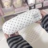 White Padded Polka Dot Pencil Case Large Storage Cute Design Perfect For Students School Stationery Organization