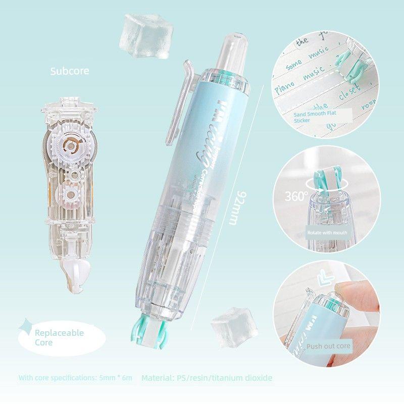 

Rosyposy Flexible Correction Tape for Students Correction Tape Correction Tape Good-looking Primary School Girls Large Capacity Mute (mint) mint +1 replacement core