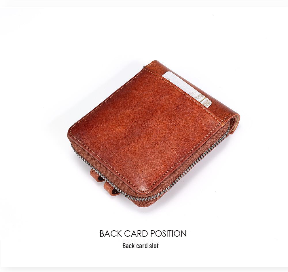 Men's Leather Wallet with Buckle and Zipper - Multifunctional, Coin Pocket Included