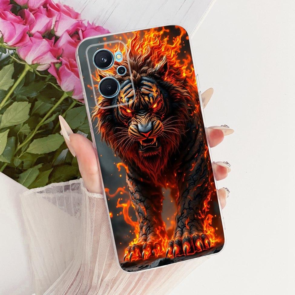 For Realme 9i 4G Case RMX3491 Transparent Cute Cat Fashion Butterfly Funny Painted Casing For Real me 9i 4G Cover